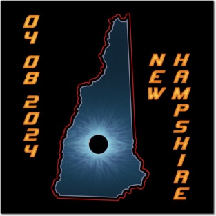 New Hampshire 2024 Total Solar Eclipse Posters and Art